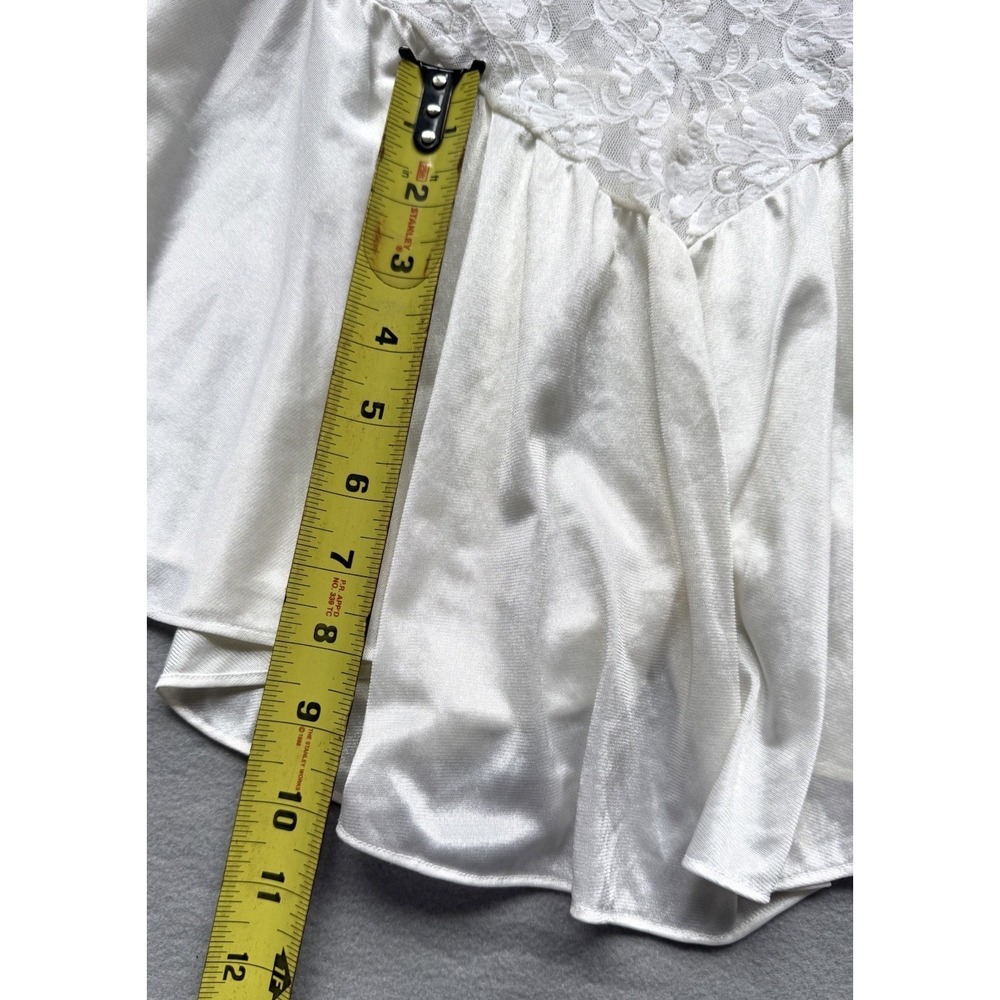 VTG Lace Delicates Coquette White Lace Satin Ballerina Babydoll Slip Lingerie L - Picture 13 of 16